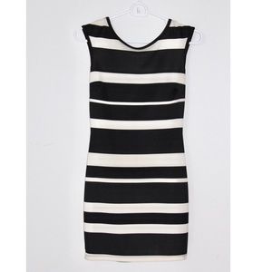 Black and white straps dress